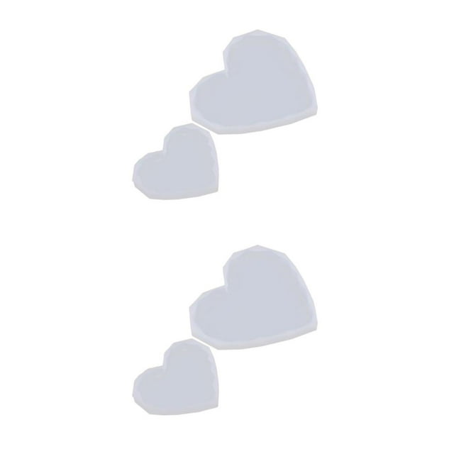 Justharion Heart-Shaped Silicone Mold Coaster Resin Casting Mold Jewelry Making Mould Tools Style A 2Set