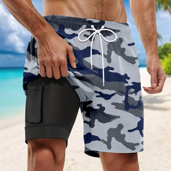 Men's Swim Trunks for Summer Beach Wear with Mesh Liner Lightweight Board Shorts Ideal for Swimming Surfing and Outdoor Activities