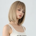 thumbnail image 3 of Women's Fashion Wig Shoulder-length Straight Wig with Inward Layers Bangs, 3 of 8