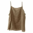 thumbnail image 4 of CYYOLLPF Women's Linen Tank Tops Flowy Tops for Women Gauze Tops for Women Gauze Tops Women's Tops, Tees & Blouses Womens Linen Top Sleeveless Tops for Women Brown M, 4 of 4
