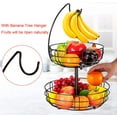 thumbnail image 4 of 2 Tier Metal Wire Fruit Basket Holder with Banana Tree, Detachable Storage Basket for Kitchen Counter, Bronze, 4 of 6