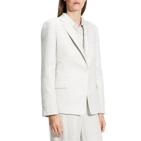 Theory womens Slim Fit Linen-Blend Blazer, 2