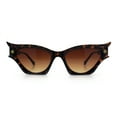 thumbnail image 3 of Vintage Golden Era Narrow Cat Eye Luxury Chic Plastic Sunglasses Tortoise - Brown, 3 of 8