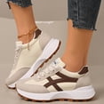 thumbnail image 3 of Rokment Running Walking Shoes for Women Fashion Skateboard Sneakers Spring Fall Comfortable Casual Suede Platform Jogging Chunky Tennis Non Slip Work Footwear Beige Size 6, 3 of 6