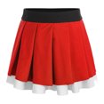 thumbnail image 2 of Jelory Jupe-Short Plissée pour Filles, Jupe Patineuse Décontractée Évasée Unie, Taille Haute, Uniforme Scolaire, 6-16 Ans, Rouge, 8, 2 of 7