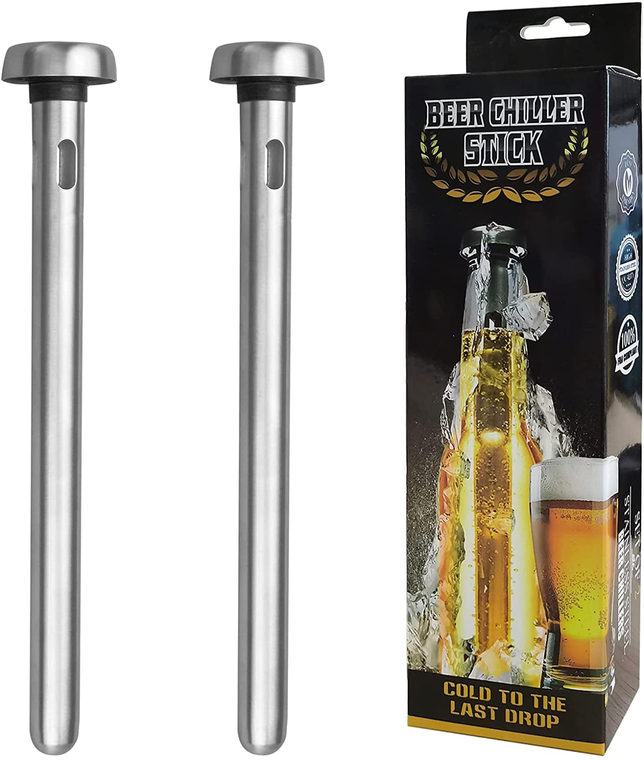 Stainless Steel Beer Cooling Sticks B005 Keep Beer Cold Longer 4 Beer