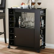 Baxton Studio Ontario Mobile Home Bar Cabinet in Dark Brown