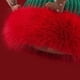 thumbnail image 3 of Sombreros de invierno, gorro navideño rojo, gorro de punto con astas para mujer, gorro de terciopelo cálido con protección para las orejas, gorro para mujer., 3 of 3