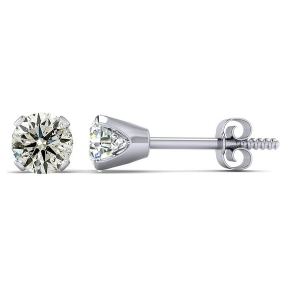 SuperJeweler 1 Carat Diamond Stud Earrings in 14 Karat White Gold for Women