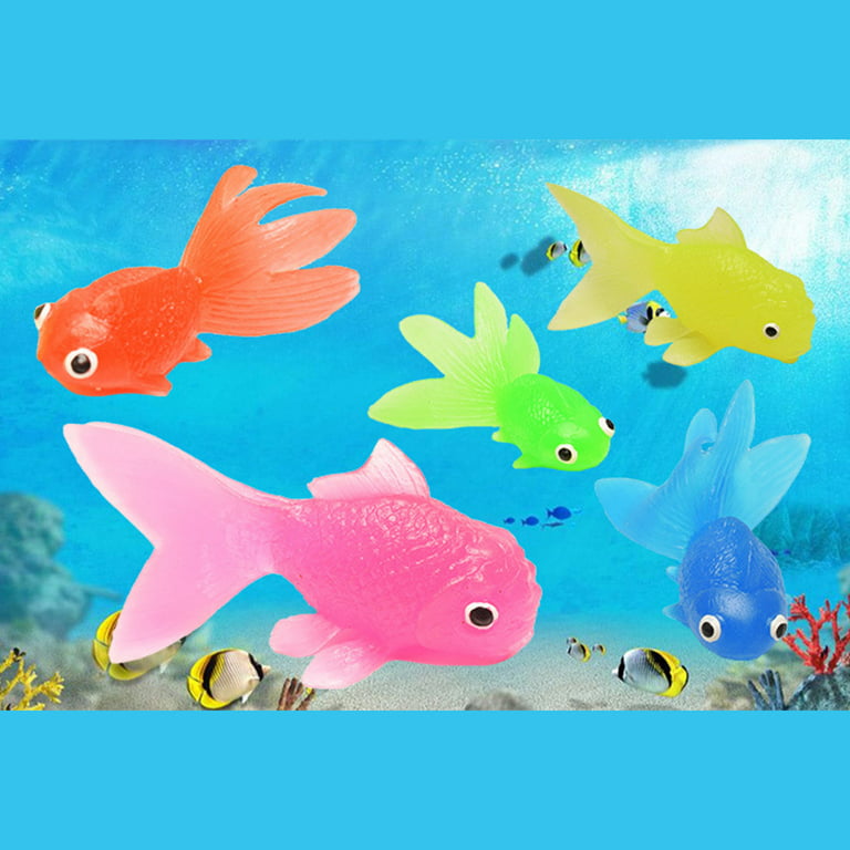 10pcs Rubber Simulation Small Goldfish Gold Fish Kids Toy Decoration Bath  Toy