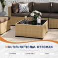 thumbnail image 6 of UDPATIO 5-Piece Wicker Modular Sectional Outdoor Conversation Sets with Glass Coffee Table, Yellow&Brown, 6 of 6
