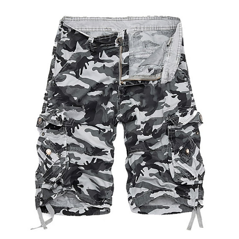 Quyuon Sleep Shorts Men Fishing Shorts Discount Men Shorts with Zipper Pockets Linen Shorts Men Short Pants Casual Summer Running Shorts Style M-483 