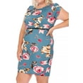 thumbnail image 4 of Women's Plus Size Floral Work Dresses Short Sleeve Round Neck with Belt, 4 of 6