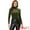 Olive Green, variant on DARING DIVA Women's Turtleneck Long Sleeve Stretchy Velvet Blouses M Olive Green