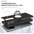 thumbnail image 2 of Case for Xiaomi 11T/11T Pro, Dual Layer Hard Military Phone Case with 360 Degree Ring Stand Silicone Bumper (Camera Protection) Magnetic Car Holder Protective Phone Cover Protector - Black, 2 of 8