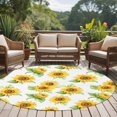 thumbnail image 5 of Sunflower Round Area&nbsp;Rug 6ft Summer Yellow Plant Floral Leaf Country Farmhouse Non-Slip&nbsp;Washable Circle Rugs Soft Felt Indoor Floor Mat for Bedroom Kitchen Living Room Bathroom, 5 of 9