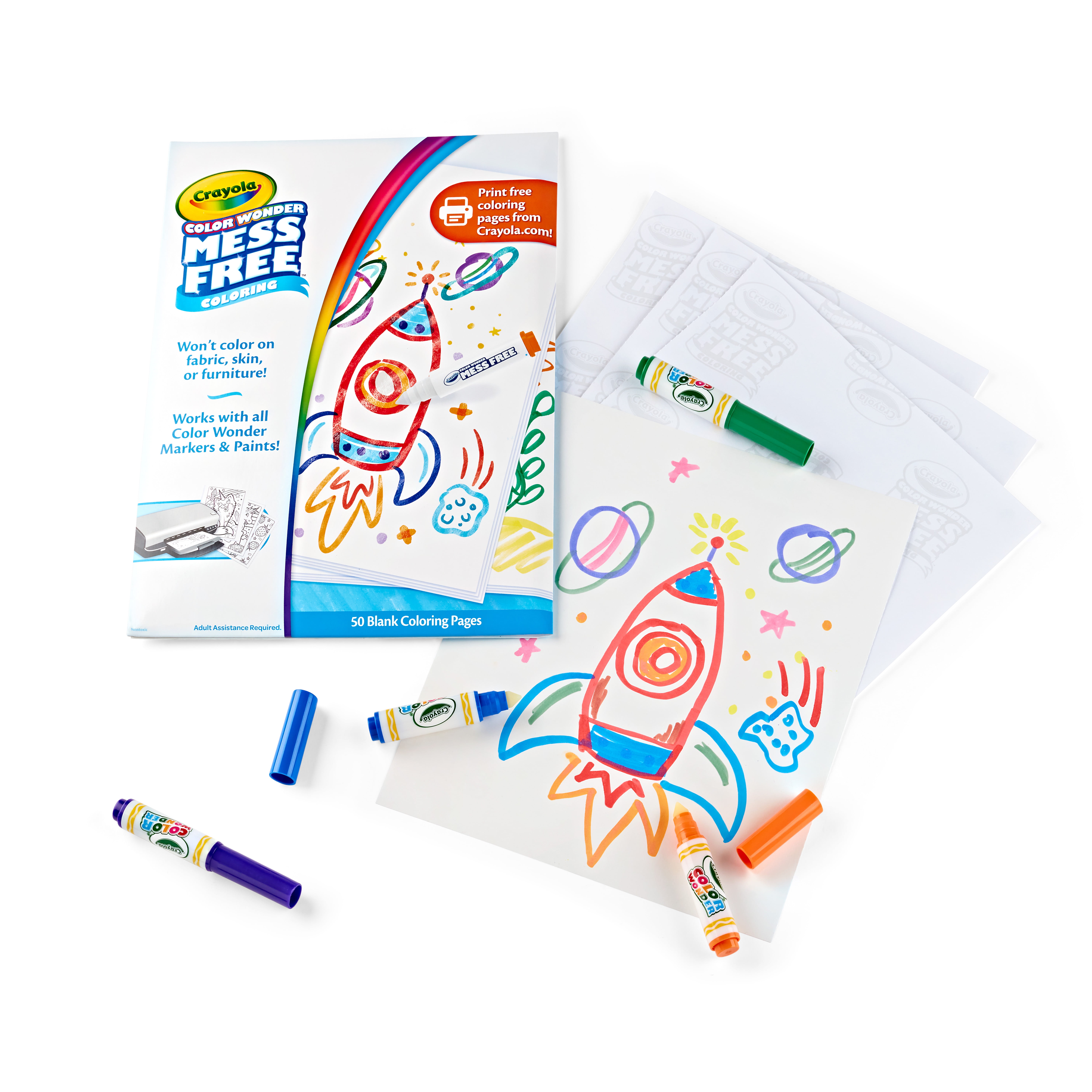 Crayola Color Wonder Mess Free Coloring, 50 Blank Coloring Pages, Printable  Page Refill Set, Child 