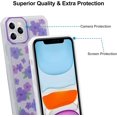 thumbnail image 3 of Case for iPhone 11 Pro Max, Purple Flower Floral Design for Women Girl Full Body Slim Soft Protective Case Shockproof TPU Bumper Cover for iPhone 11 Pro Max (6.5 inch), Purple, 3 of 7