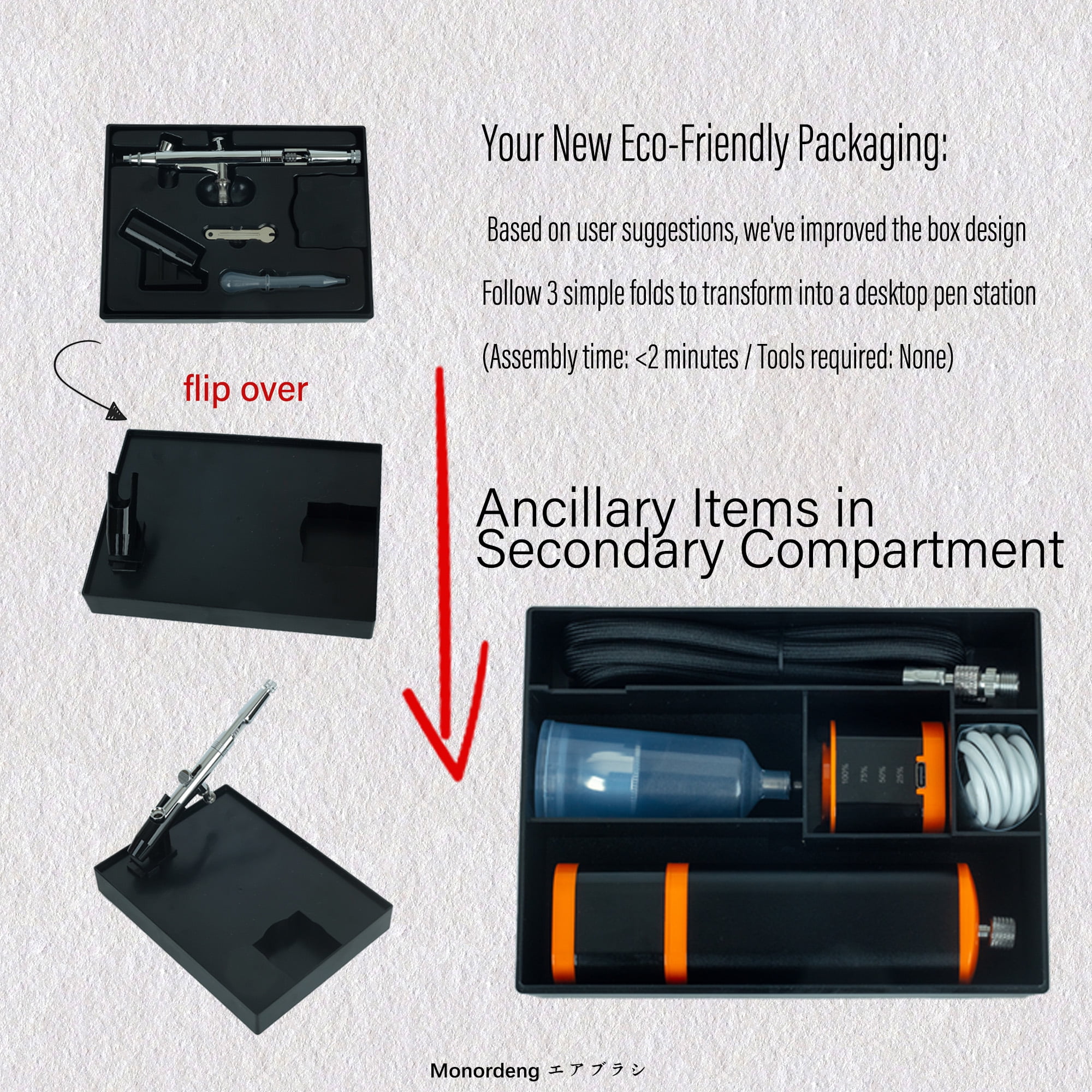 Ribo Dual Action Gravity Feed Airbrush Kit