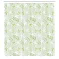 thumbnail image 3 of Ambesonne Mint Shower Curtain, Swirls Floral Branches, 69"Wx84"L, Fern Green White, 3 of 3