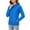 Blue, variant on Womens Summer Casual Sun Protection Jacket Solid Color Long Sleeve Zip-Up Hooded Sun Shirts with Pockets
