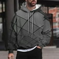 thumbnail image 1 of Sudadera con capucha para hombre, estilo casual, con cuello redondo, estampado, manga larga, blusa de poliéster, 1 of 6