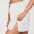 thumbnail image 3 of vigerkar Sweat Shorts for Women High Waisted Pull On Side Zip Casual Lounge Cotton Summer Athleisure Shorts with Pockets White, XXL, 3 of 6