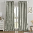 thumbnail image 6 of Crushed Velvet Curtains Rod Pocket Luxurious Thermal Insulated Soundproof Drapes Soft and Durable Light-Filtering Window Treatments for Living Room Bedroom, 2 Panels, 6 of 6