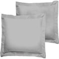 thumbnail image 2 of 600 Thread Count 100% Egyptian Cotton Pack of 2 Euro 24 x 24 Inches, Silver Solid Pillow Shams Cushion Cover, Super Soft Decorative European Square Pillow Shams Envelope Closure, 2 of 5