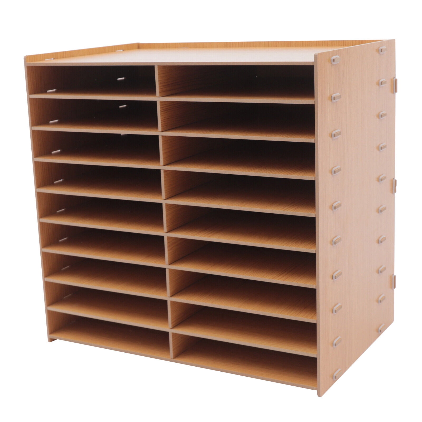 DENEST Wood Paper Tray File Organizer 9 Tier Folder Divider File Literature Tray Desk