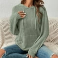 thumbnail image 5 of Ribbed Knit Sweater Hoodie 2025 Long Sleeve Plain Basic Hoodies with Pockets Hooded Sweatshirt Hoodie Women Pullover, 5 of 8