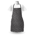 thumbnail image 3 of Stripe Apron, Vintage Pattern of Simplistic Design Flowers on Striped Background, Unisex Kitchen Bib with Adjustable Neck for Cooking Gardening, Adult Size, Charcoal Grey White, by Ambesonne, 3 of 4
