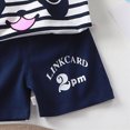 thumbnail image 5 of TOWED22 Toddler Baby Boy Outfits Shorts Sleeve Summer Beach Cocos T Shirts + Shorts Clothing Set(Navy,3-6 M), 5 of 5