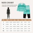 thumbnail image 6 of Kll Teal Turquoise Print Women'S Long Sleeve Pajamas With Pants Sleepwear Loungewear 2 Set-X-Large, 6 of 9