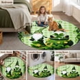 thumbnail image 5 of St. Patrick's Day Round Area Rug 6Ft Washable Circle Rugs for Bathroom Office, Green Gnomes Shamrock Gold Coin Non-Slip Carpet Floor Mats Indoor Outdoor Carpet Runner Aesthetic Home Decor, 5 of 8