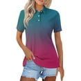 thumbnail image 2 of Womens Gradient Polo Shirts Performance Tech Short Sleeve Moisture Wicking Quick-Dry Sport Golf Tennis T-Shirts,2XL, 2 of 5