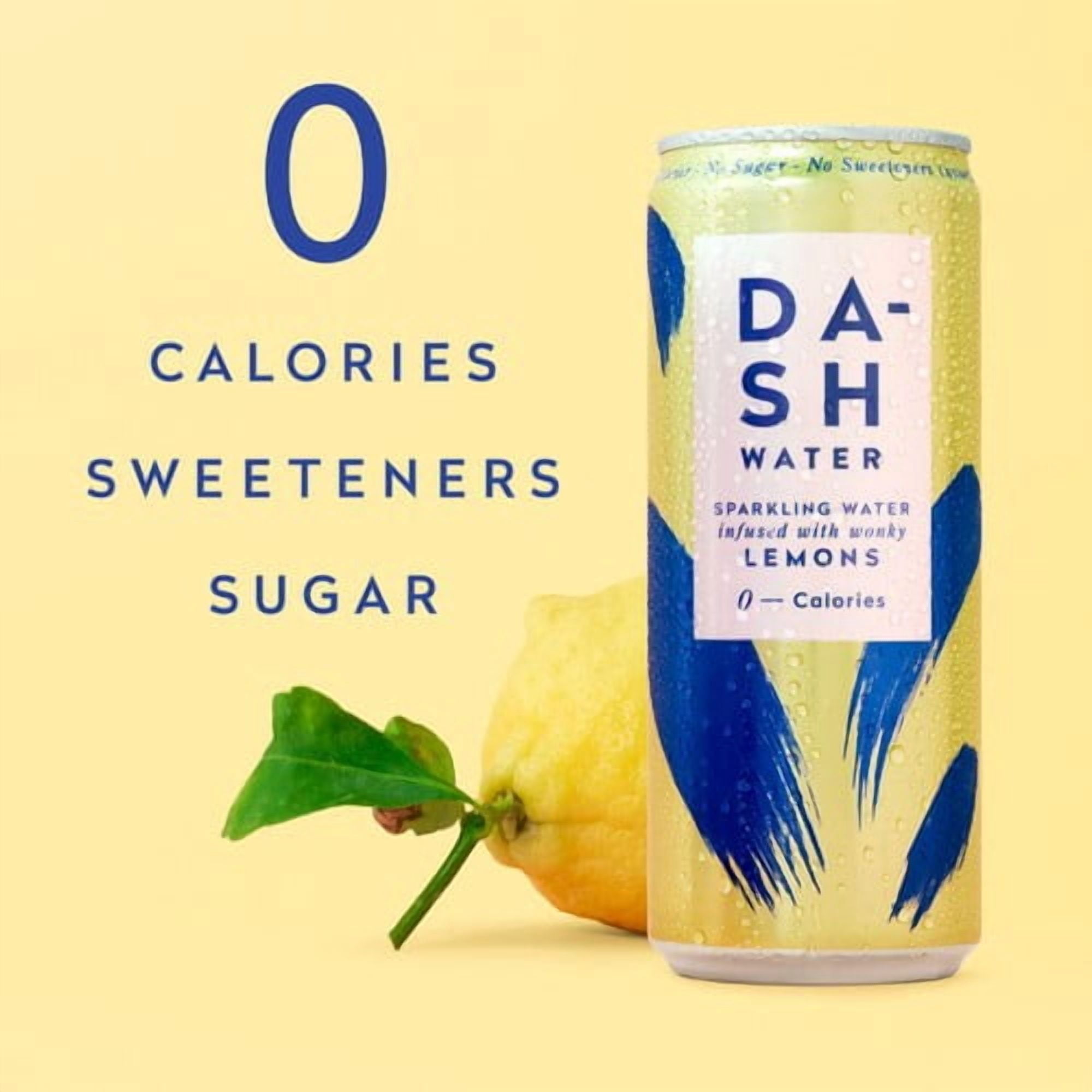 DASH Lemon Infused Sparkling Water 12 x 330ml, British Import (Pack of 2)