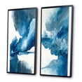 thumbnail image 3 of Designart "Nebulous Sapphire Skies - A Blue Odyssey I" Abstract Liquid Ink Framed Wall Art Set Of 2 - Modern Blue Frame Gallery Set For Office Decor, 3 of 6