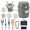 thumbnail image 2 of 13Pcs Camping Cookware Set Folding Outdoor Hiking Picnic Mess Kit Stove Pots Pan-A-, 2 of 5