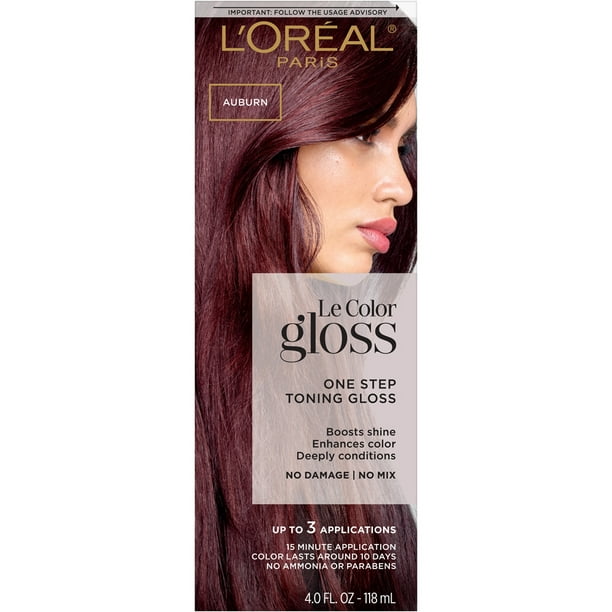 L'Oreal Paris Le Color Gloss One Step Toning Gloss Hair Color, 6 Auburn, 4  fl oz 