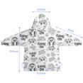 thumbnail image 7 of Black Controllers Games Icons White Pattern Blanket Hoodies for Kids 6-13YR Oversize Wearable Blanket Hoodies for Boys Girls Teens, 7 of 7