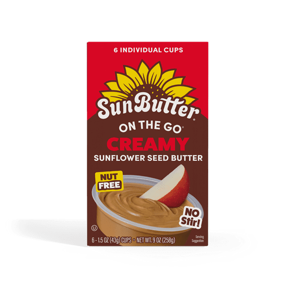 On The Go SunButter, Sunflower Seed Butter, Creamy, 1.5 oz, 6 Ct