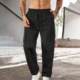 thumbnail image 5 of JXMVOJ Men's Casual Cargo Pants Workout Joggers Stretch Sweatpants Hiking Drawstring Tactical Pants Workwear And Straight Leg Pants with Multi Pockets, 5 of 6