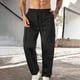 thumbnail image 5 of Pantalones largos de trabajo para hombre con múltiples bolsillos y cordón, pantalones de pierna recta, pantalones de poliéster para hombre, 5 of 6