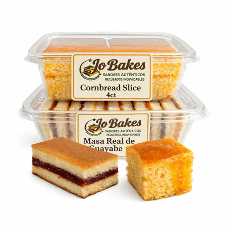 JO BAKES Masa Real Guava Pastry & Cornbread Combo 9 Count 5 Guava Bars + 4 Pan de Maíz JO BAKES Masa Real Guava Pastry & Cornbread Combo 9 Count 5 Guava Bars + 4 Pan de Maíz