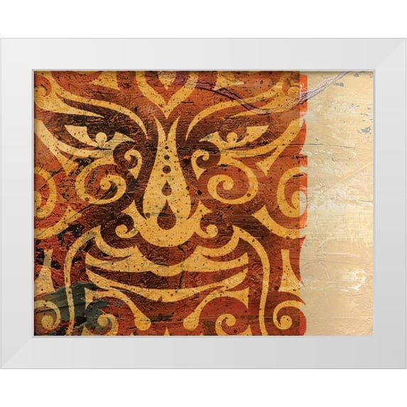 BoMo 24x20 White Modern Wood Framed Museum Art Print Titled - Lioness