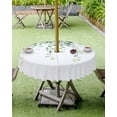 thumbnail image 4 of nqOlkjepod Green Leaves Outdoor Tablecloth with Umbrella Hole & Zipper, Watercolor Country Spring Botanical Leaf Round Table Cover 54 Inch, Dining Waterproof Table Cloth Protector for Patio/Party, 4 of 7