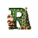 thumbnail image 2 of Adorno navideño personalizado con letras para árbol de Navidad - Colgante acrílico de 8 cm con diseño de gorro de Papá Noel | Decoración navideña DIY para el hogar, el árbol y regalos | Juego de 1, 2 of 5