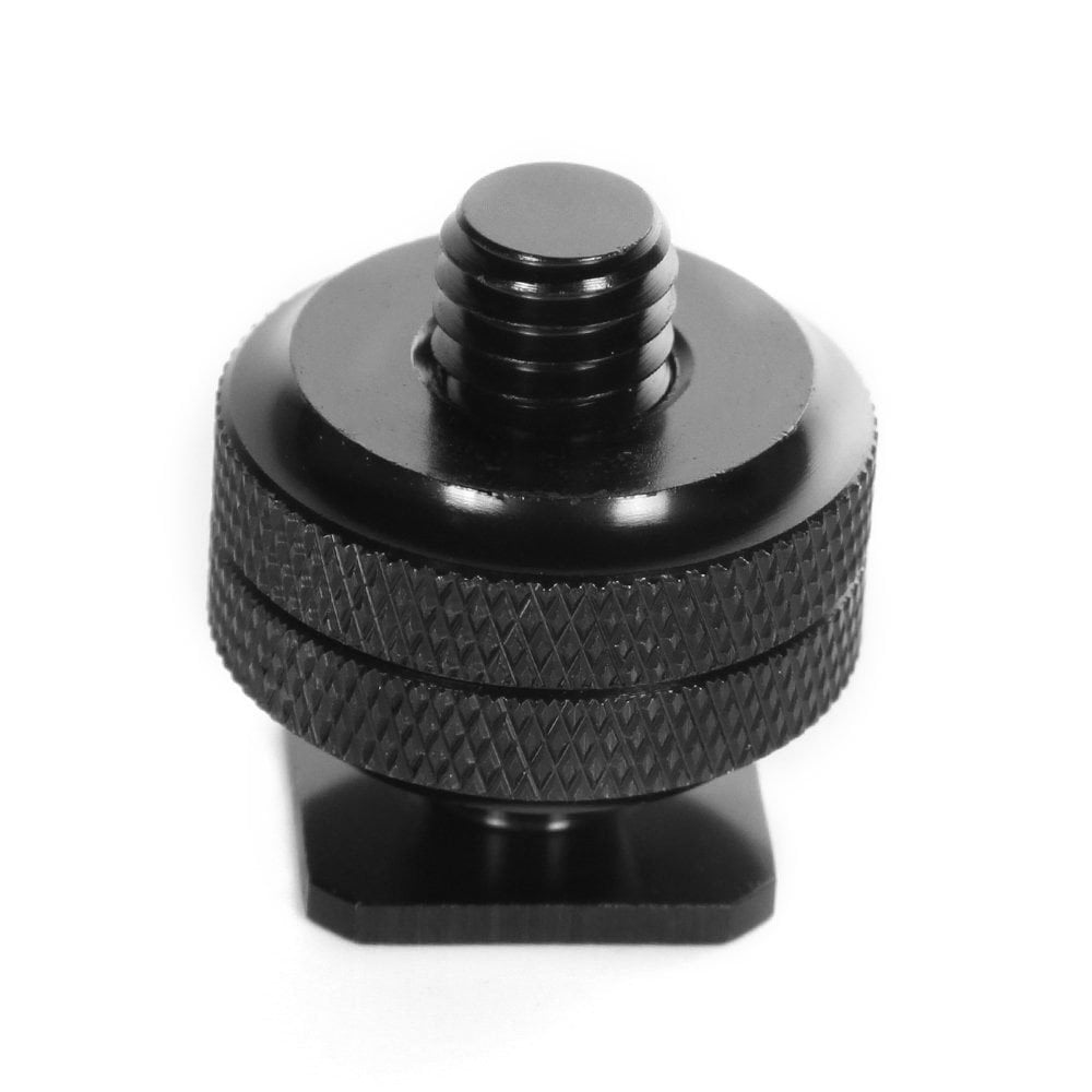Ex-Pro 1/4" Dual Nuts Tripod Mount Screw to Flash Camera Hot Shoe Adapter 2 PACK 