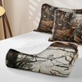 thumbnail image 4 of Castle Fairy Rustic Woodland Spotted Deer Twin Quilt Set for Teens,Natural Forest Bird Twin Coverlet Set,Brown Green, 4 of 7